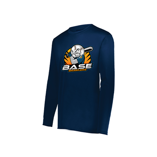 [222822.065.XS-LOGO1] Men's LS Smooth Sport Shirt (Adult XS, Navy, Logo 1)